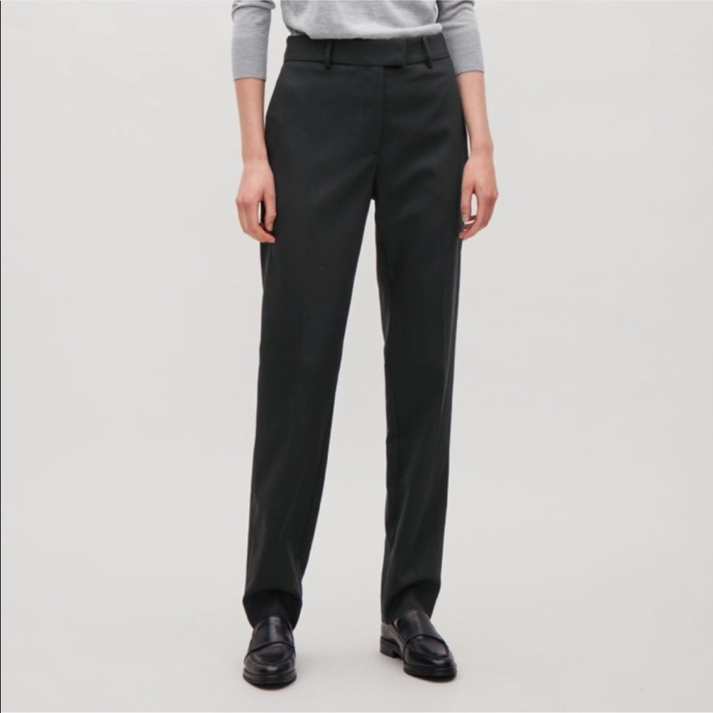 COS / Tailored Black Wool Trousers / Size 10